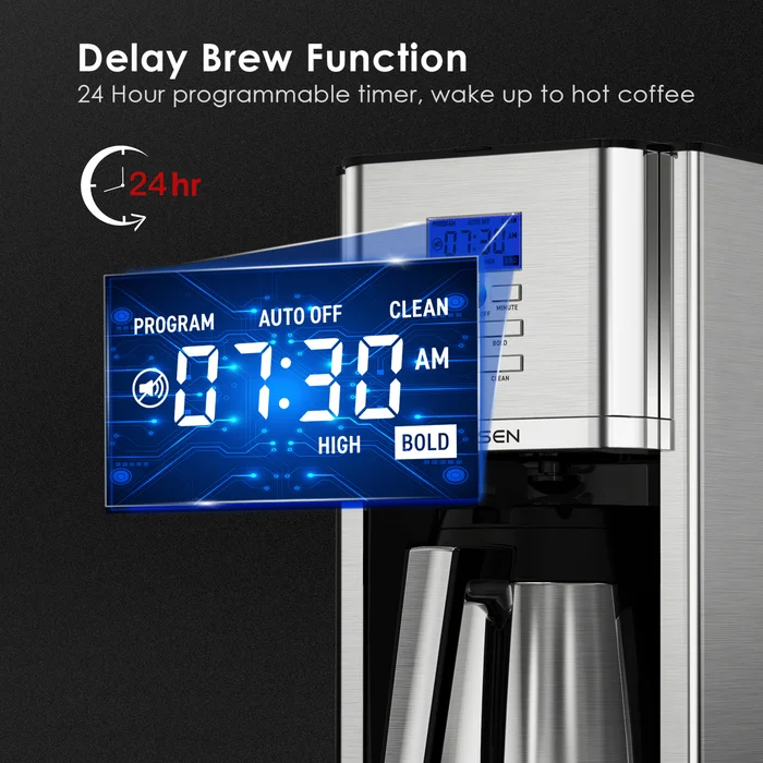 Airmsen+12+Cup+Programmable+Stainless+Steel+Drip+Coffee+Maker+Built+In+Hot+Preservation+Board+And+Adjustable+Brew+Strength+Setting (2)